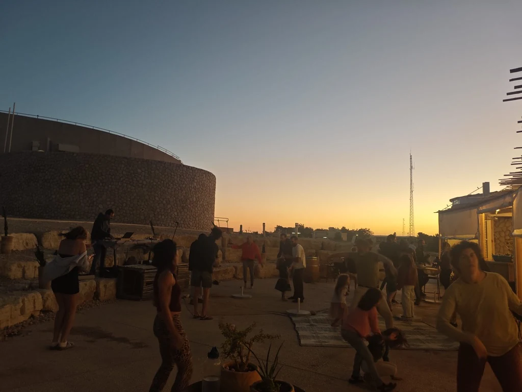 Courtyard dancefloor at sunset